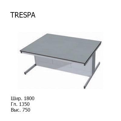 Островной лабораторный стол 1800x1350x750, NS, без раковины, TRESPA